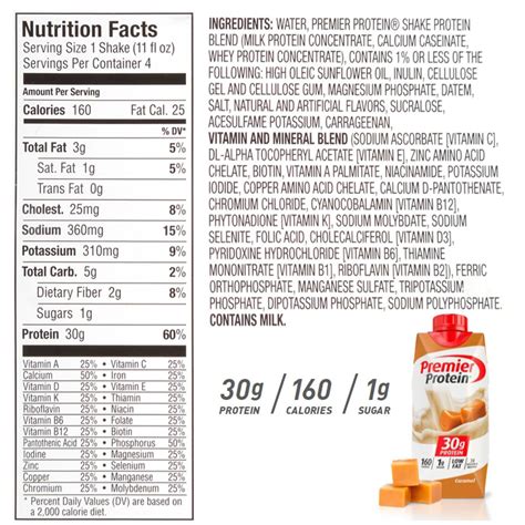 premier protein shakes ingredients label