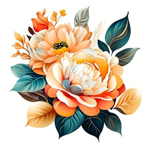 premium illustration psd pattern floral flower art painting vintage