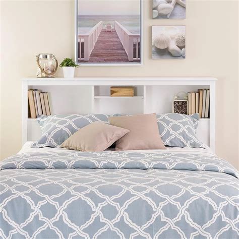 Prepac Queen Bookcase Headboard White