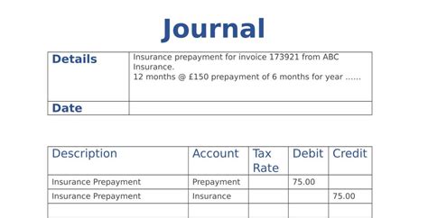 Journal Entry for Prepaid Insurance Better This World