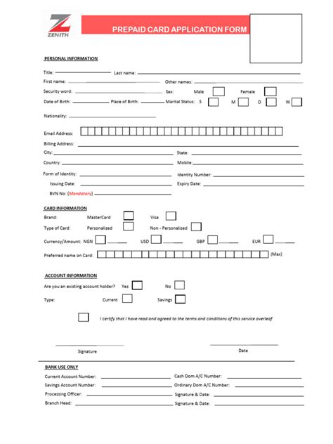 prepaid card application