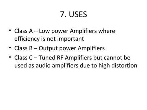 Prepare A Presentation On Comparison Of Power Amplifiers