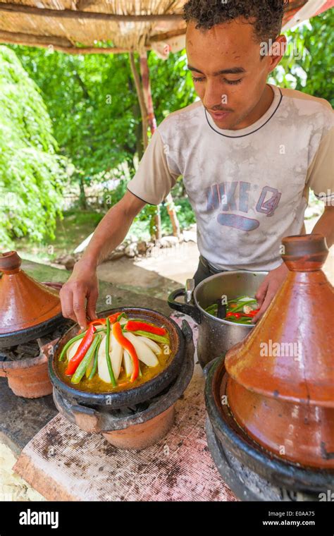 preparing tajine