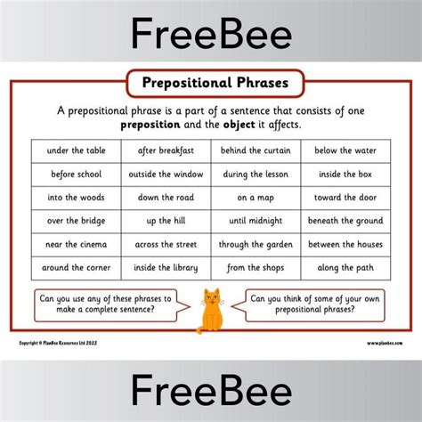 prepositional phrase examples ks2