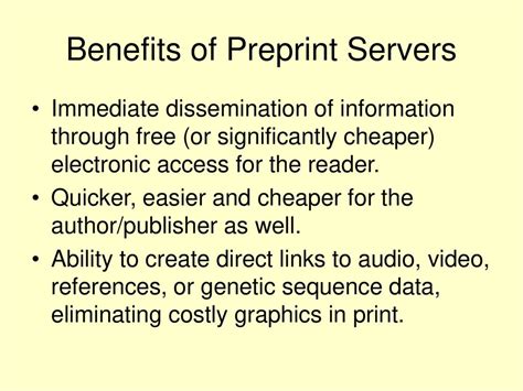 Preprint Servers Enable