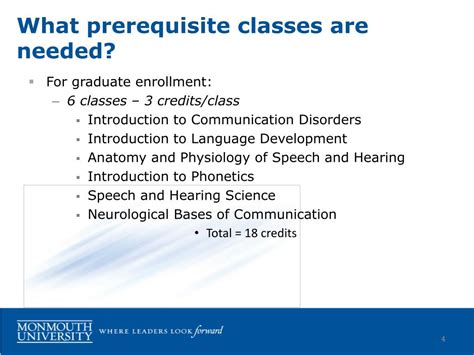 prerequisite courses for speech pathology
