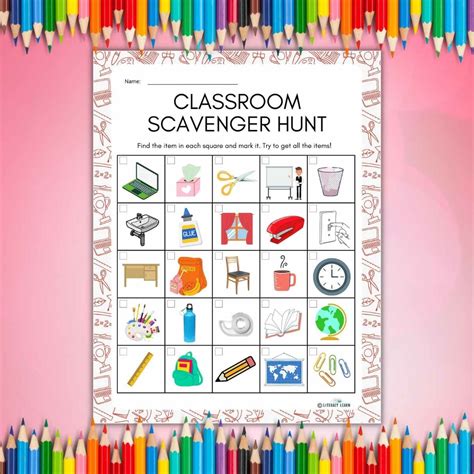 Preschool Classroom Scavenger Hunt Printable: A Fun And Educational Activity For Kids