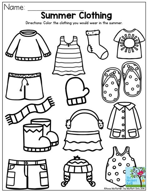 Preschool Clothes Coloring Pages: Fun Activity For Kids
