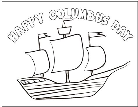 Preschool Columbus Day Coloring Pages