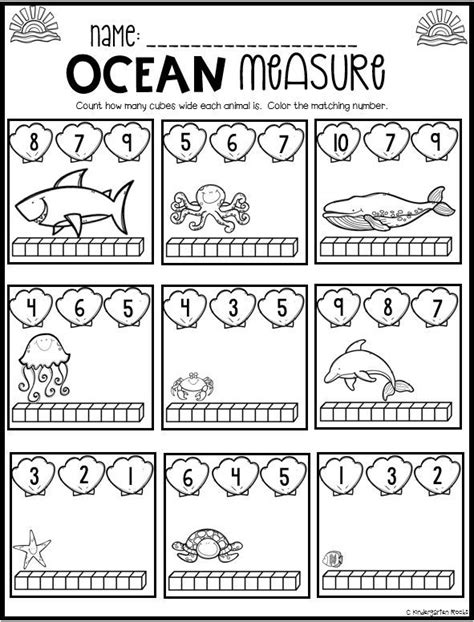 Preschool Ocean Theme Math Worksheets