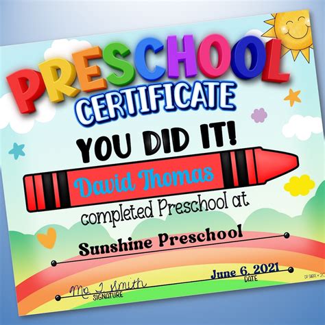 doodleart.shop:preschool promotion certificates