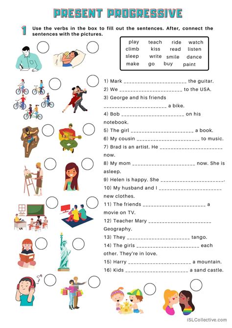 Present Progressive Worksheets Printable