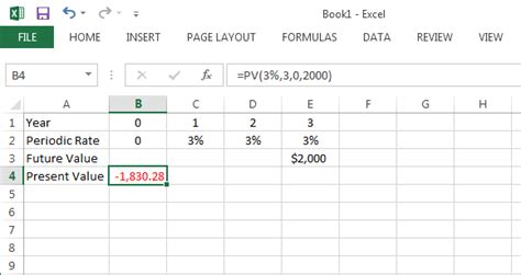 Present Value in Excel