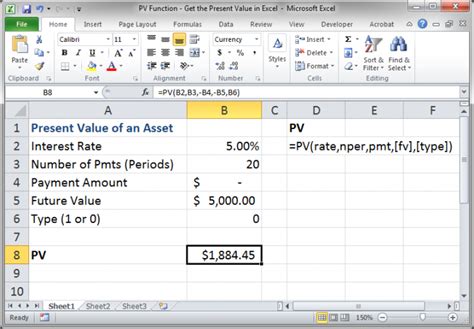 present value formula excel explained