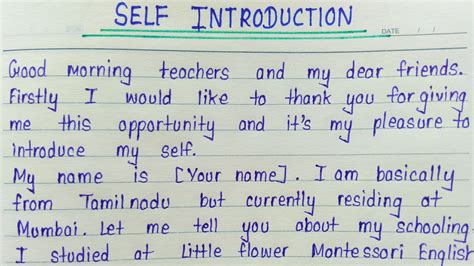 presentation introduction example for students in college