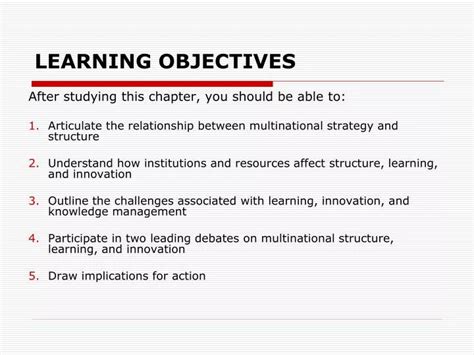 presentation objectives examples for students