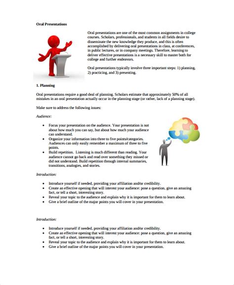 presentation plan example for students