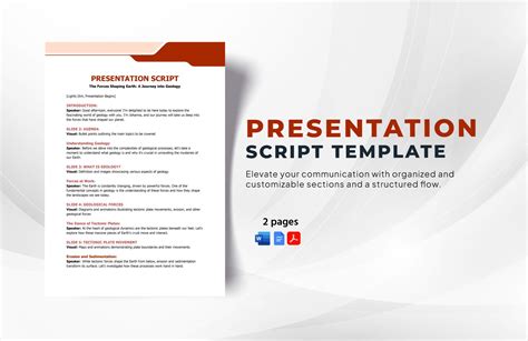presentation script template word