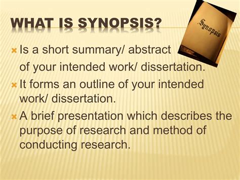 presentation synopsis example