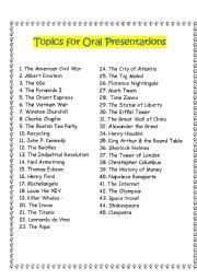 presentation topics for elementary students