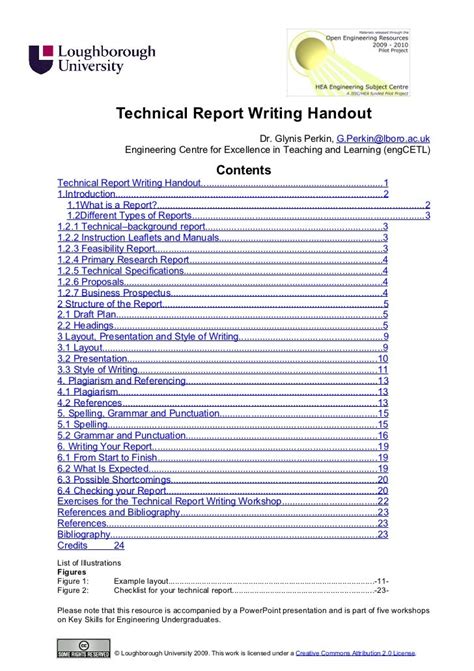 presentation topics for technical report writing