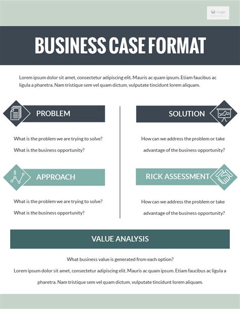 presenting a business case template