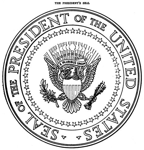 presidential seal black and white