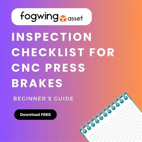 Press Brake Operator Checklist