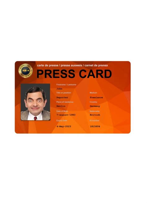 Press Card Number