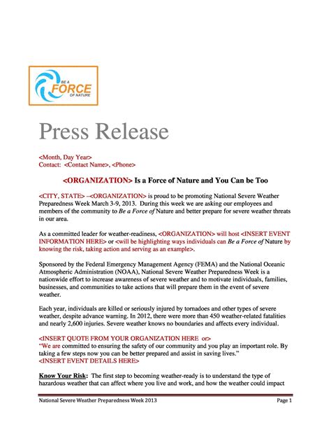 press release example pdf