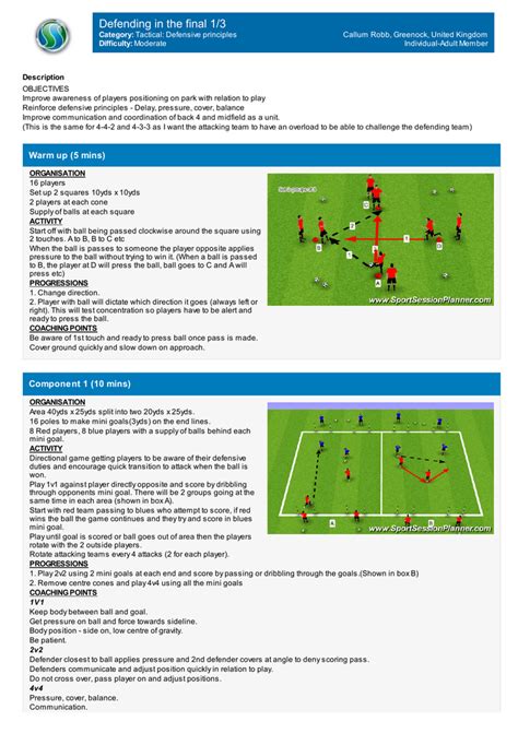 pressing sports session planner