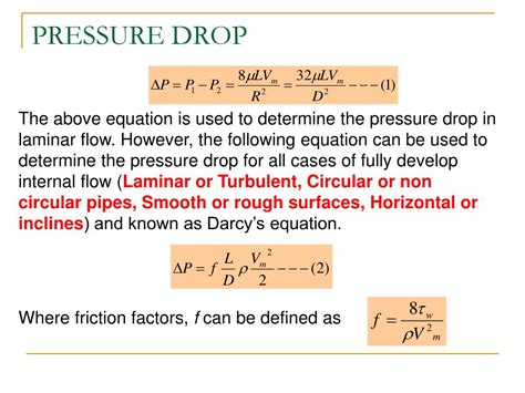 pressure drop equation