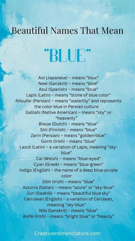 Pretty Blue Names