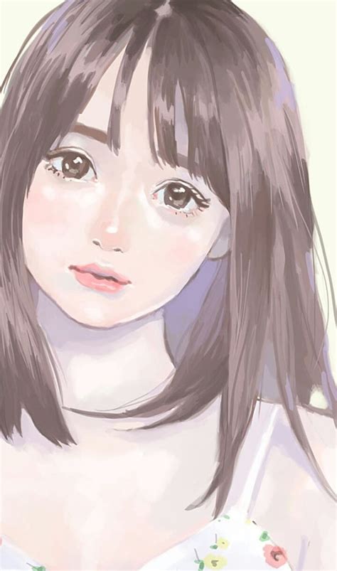 pretty korean drawing girl