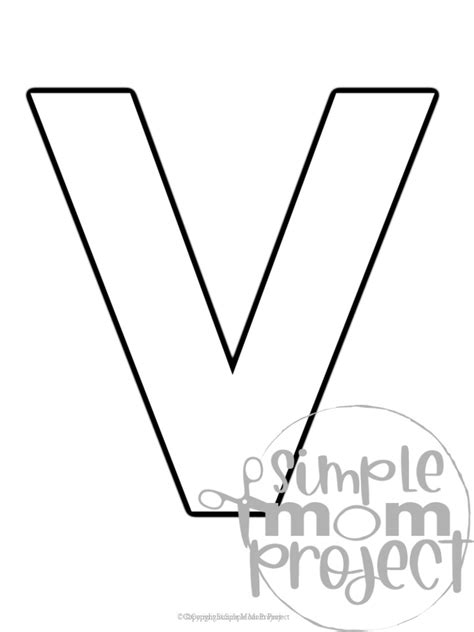 Pretty Printable Letter V