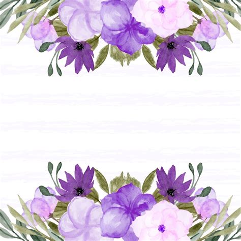 Pretty Purple Floral Border