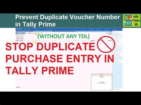 prevent creating duplicate voucher in tally prime