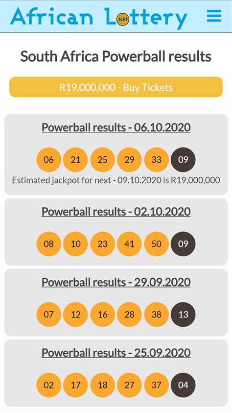 previous lotto results south africa