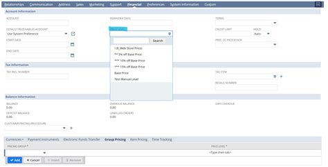 price level in netsuite