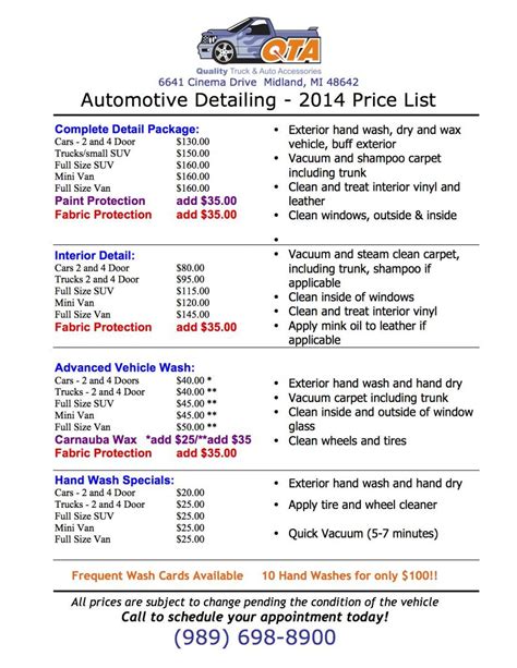Prices For Auto Interior Cleaning