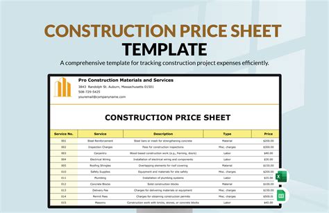 pricing book for construction