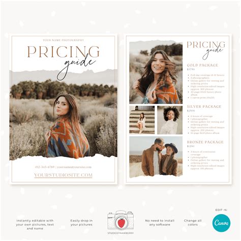 Pricing Guide Template Photography