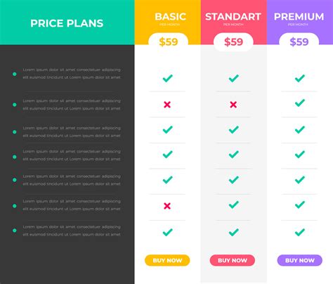 Pricing Table site Design