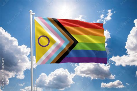 pride flag with intersex symbol