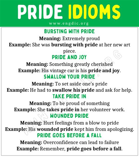 pride idioms