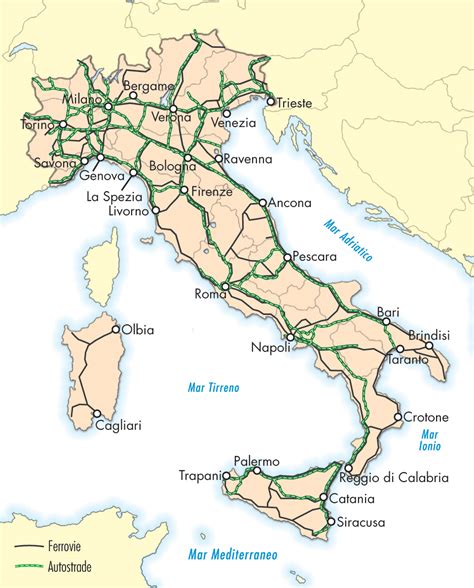 prima rete ferroviaria in italia