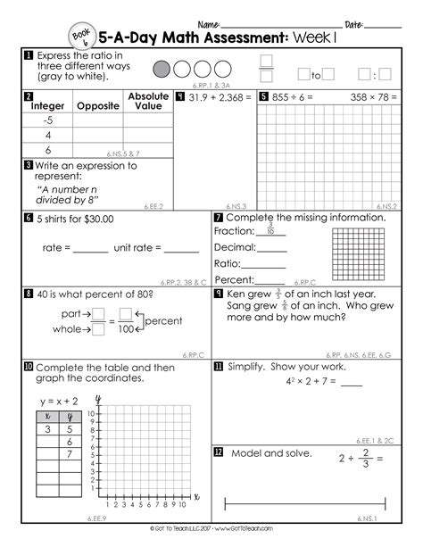 primary math placement test