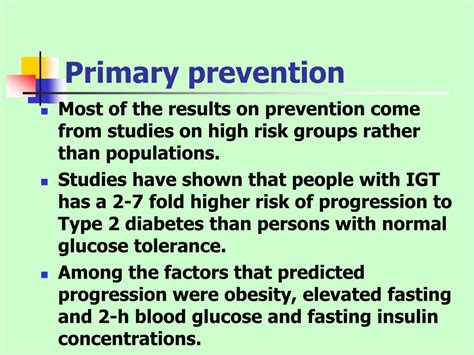 primary prevention of type 2 diabetes
