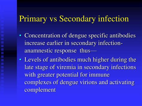 primary vs secondary dengue infection
