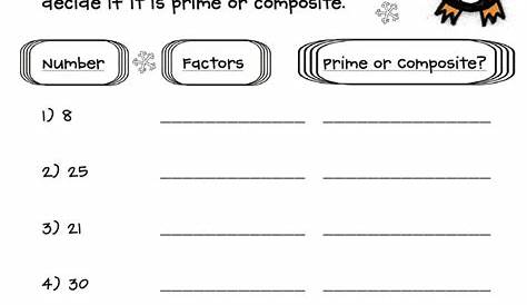 Prime And Composite Numbers Worksheets 4Th Grade